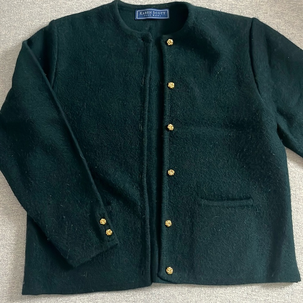 Karen Scott Wool Cardigan